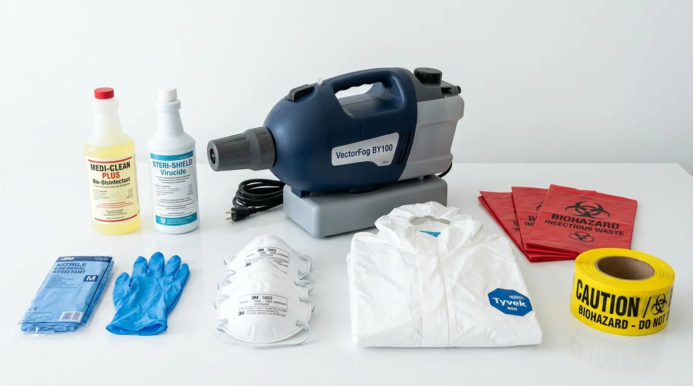 Professional biohazard remediation crew working in West Palm Beach